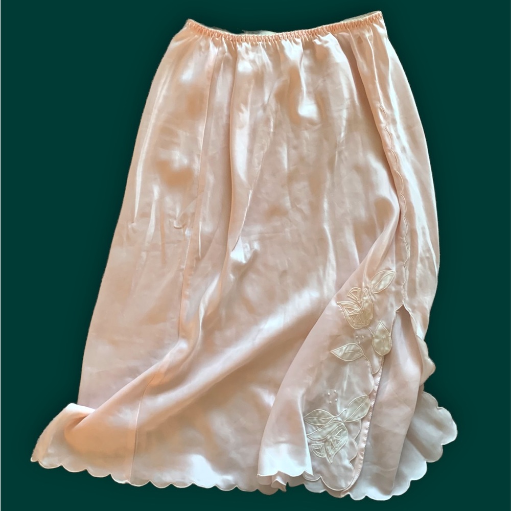 Satin Skirt with Floral Detail